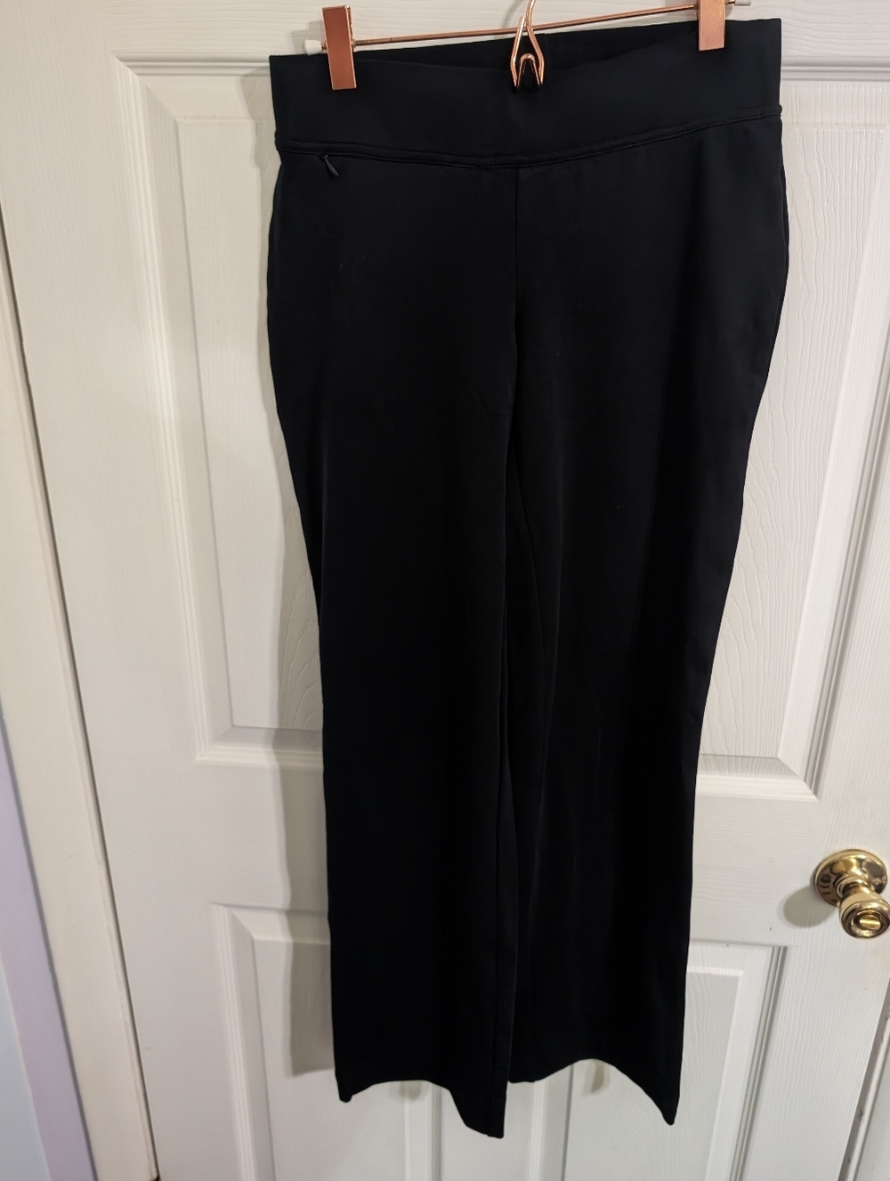 Lands End Womens Pants Black Starfish Straight Leg Pull On Elastic Waist Size XS